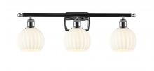  516-3W-PC-G1217-6WV - White Venetian - 3 Light - 26 inch - Polished Chrome - Bath Vanity Light