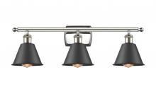 Innovations Lighting 516-3W-PN-M8-BK - Smithfield - 3 Light - 27 inch - Polished Nickel - Bath Vanity Light