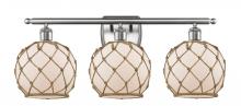 Innovations Lighting 516-3W-SN-G121-8RB-LED - Farmhouse Rope - 3 Light - 28 inch - Brushed Satin Nickel - Bath Vanity Light