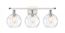  516-3W-WPC-G1215-8 - Athens Water Glass - 3 Light - 28 inch - White Polished Chrome - Bath Vanity Light