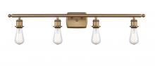  516-4W-BB - Bare Bulb - 4 Light - 36 inch - Brushed Brass - Bath Vanity Light