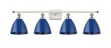 Innovations Lighting 516-4W-WPC-MBD-75-BL - Plymouth - 4 Light - 38 inch - White Polished Chrome - Bath Vanity Light