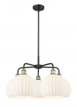 Innovations Lighting 516-5CR-BAB-G1217-10WV - White Venetian - 5 Light - 28 inch - Black Antique Brass - Chandelier