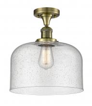 Innovations Lighting 517-1CH-AB-G74-L - Bell - 1 Light - 12 inch - Antique Brass - Semi-Flush Mount