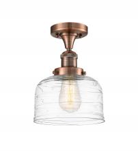 Innovations Lighting 517-1CH-AC-G713-LED - Bell - 1 Light - 8 inch - Antique Copper - Semi-Flush Mount