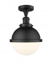 Innovations Lighting 517-1CH-BK-HFS-81-BK - Hampden - 1 Light - 9 inch - Matte Black - Semi-Flush Mount