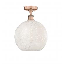 Innovations Lighting 616-1F-AC-G1216-12WM - White Mouchette - 1 Light - 12 inch - Antique Copper - Semi-Flush Mount