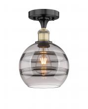 Innovations Lighting 616-1F-BAB-G556-8SM - Rochester - 1 Light - 8 inch - Black Antique Brass - Semi-Flush Mount