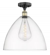 Innovations Lighting 616-1F-BAB-GBD-162 - Bristol - 1 Light - 16 inch - Black Antique Brass - Semi-Flush Mount