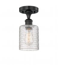 Innovations Lighting 616-1F-BK-G112C-5CL - Cobbleskill - 1 Light - 5 inch - Matte Black - Semi-Flush Mount