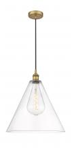 Innovations Lighting 616-1P-BB-GBC-162-LED - Berkshire - 1 Light - 16 inch - Brushed Brass - Cord hung - Pendant