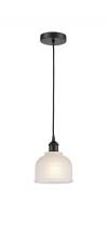 Innovations Lighting 616-1P-BK-G411 - Dayton - 1 Light - 6 inch - Matte Black - Cord hung - Mini Pendant