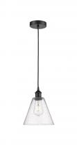 Innovations Lighting 616-1P-BK-GBC-84-LED - Berkshire - 1 Light - 8 inch - Matte Black - Cord hung - Mini Pendant