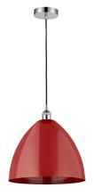 Innovations Lighting 616-1P-PC-MBD-16-RD - Plymouth - 1 Light - 16 inch - Polished Chrome - Cord hung - Mini Pendant