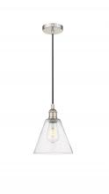 Innovations Lighting 616-1P-PN-GBC-84 - Berkshire - 1 Light - 8 inch - Polished Nickel - Cord hung - Mini Pendant