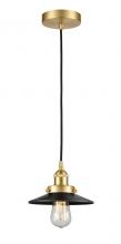 Innovations Lighting 616-1PH-SG-M6-BK-LED - Edison - 1 Light - 8 inch - Satin Gold - Cord hung - Mini Pendant