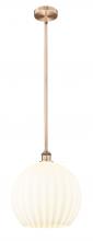 Innovations Lighting 616-1S-AC-G1217-14WV - White Venetian - 1 Light - 14 inch - Antique Copper - Stem Hung - Pendant