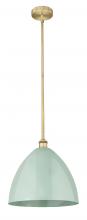 Innovations Lighting 616-1S-BB-MBD-16-SF - Plymouth - 1 Light - 16 inch - Brushed Brass - Cord hung - Mini Pendant