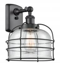 Innovations Lighting 916-1W-BK-G74-CE-LED - Bell Cage - 1 Light - 8 inch - Matte Black - Sconce