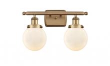 Innovations Lighting 916-2W-BB-G201-6 - Beacon - 2 Light - 16 inch - Brushed Brass - Bath Vanity Light