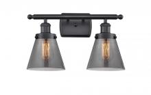 Innovations Lighting 916-2W-BK-G63 - Cone - 2 Light - 16 inch - Matte Black - Bath Vanity Light