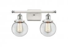 Innovations Lighting 916-2W-WPC-G202-6 - Beacon - 2 Light - 16 inch - White Polished Chrome - Bath Vanity Light