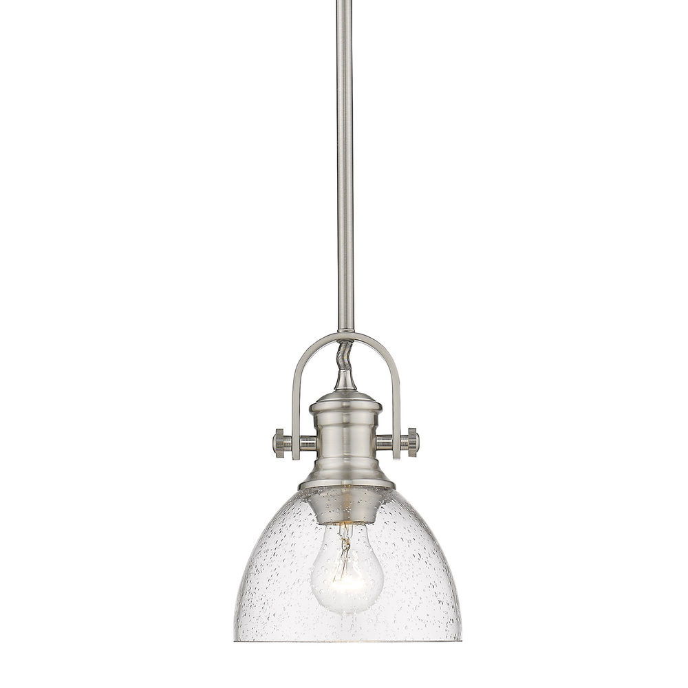 Hines Mini Pendant in Pewter with Seeded Glass