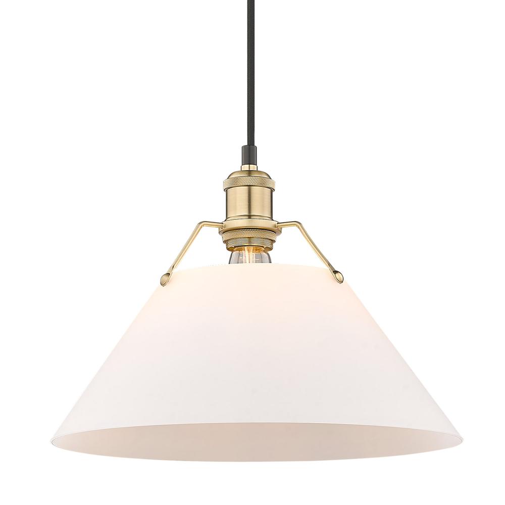 Orwell BCB Large Pendant - 14&#34; in Brushed Champagne Bronze with Opal Glass