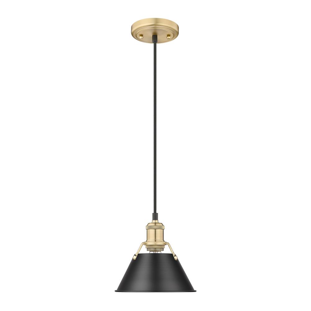 Orwell BCB Small Pendant - 7&#34; in Brushed Champagne Bronze with Matte Black shade