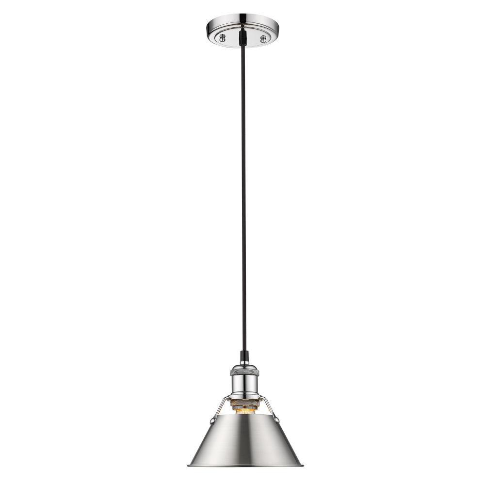 Orwell CH Small Pendant - 7&#34; in Chrome with Pewter shade