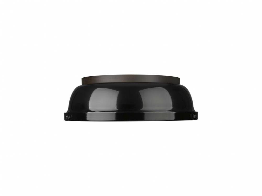 Duncan 14&#34; Flush Mount in Rubbed Bronze with Black