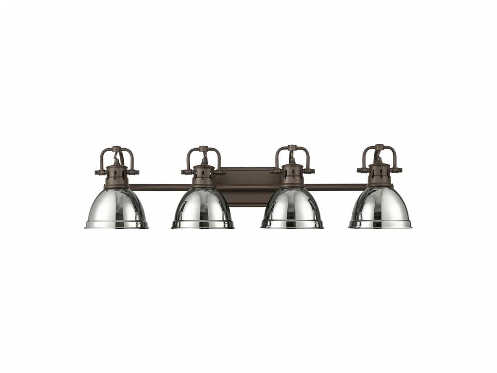 Duncan 4-Light Bath Vanity in Rubbed Bronze with Chrome