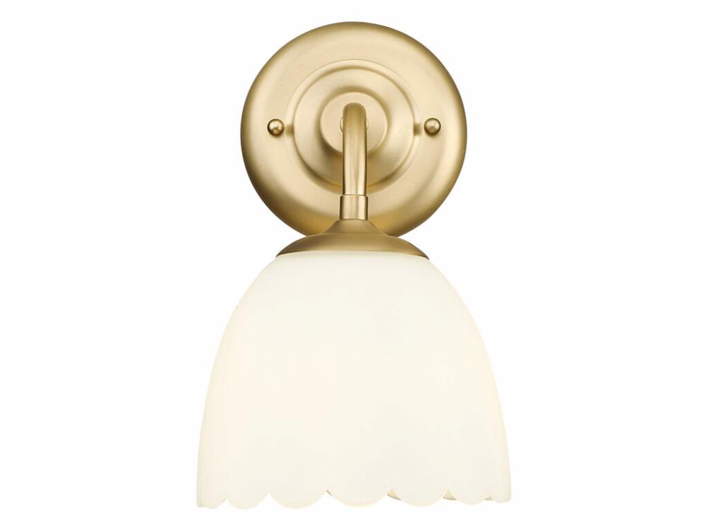 Dorinda 1-Light Wall Sconce in Brushed Champagne Bronze with Opal Glass