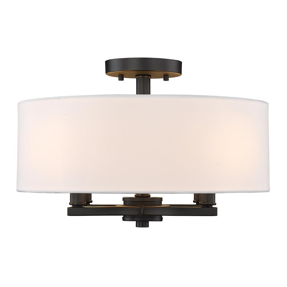 Eliana 4 Light Semi-Flush in Matte Black with Modern White Shade