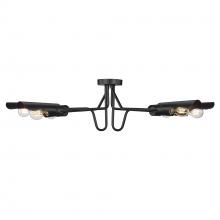 Golden 1040-6SF BLK - Newton 6 Light Semi-Flush in Matte Black