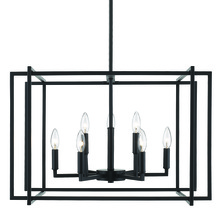 Golden 6070-9 BLK-BLK - Tribeca 9-Light Chandelier in Matte Black with Matte Black Accents