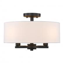 Golden 7154-SF BLK-MWS - Eliana 4 Light Semi-Flush in Matte Black with Modern White Shade