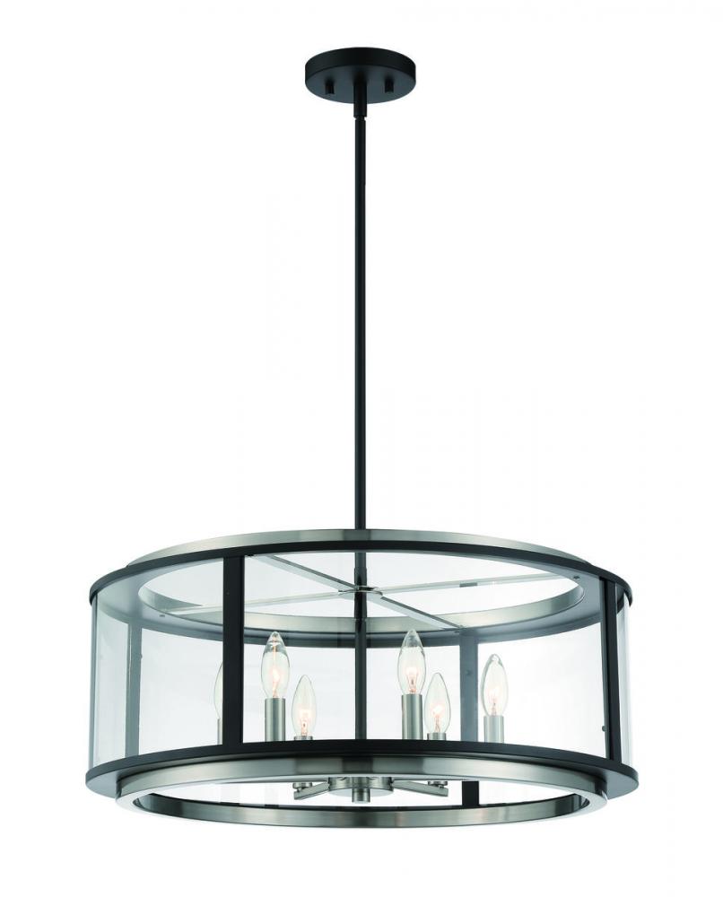 Tambouro, 6LT Pendant, Nic/blk