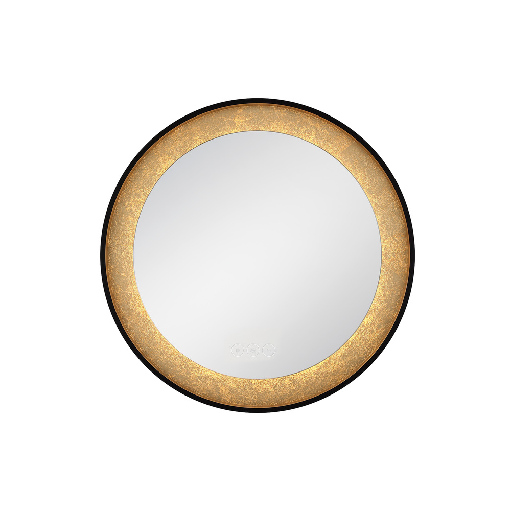 Anya 30&#34; Round LED Mirror in Black