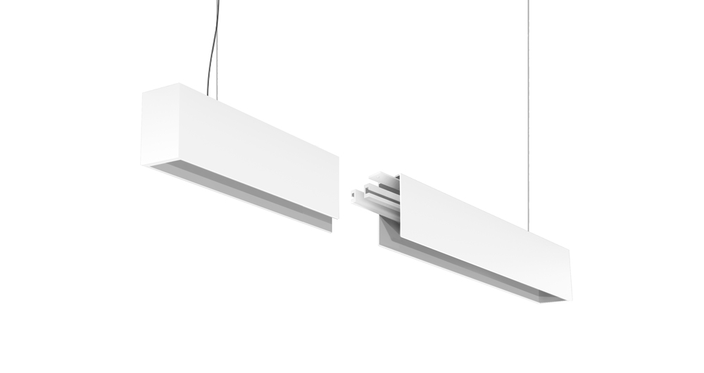 4&#39; LED Linear Suspension Mount Extension Kit, 2&#34; Wide, 3000K, White