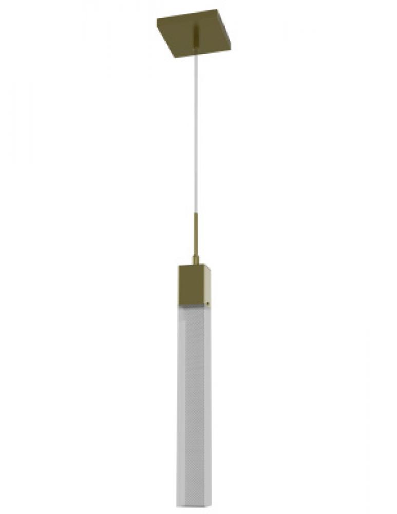 The Original Glacier Snow Avenue Collection Brushed Brass Single Pendant