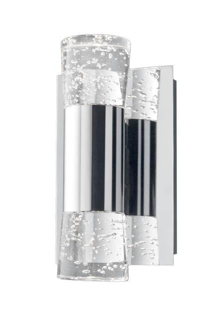 Two Lamp LED Wall Sconce with Bubble Encased Crystals