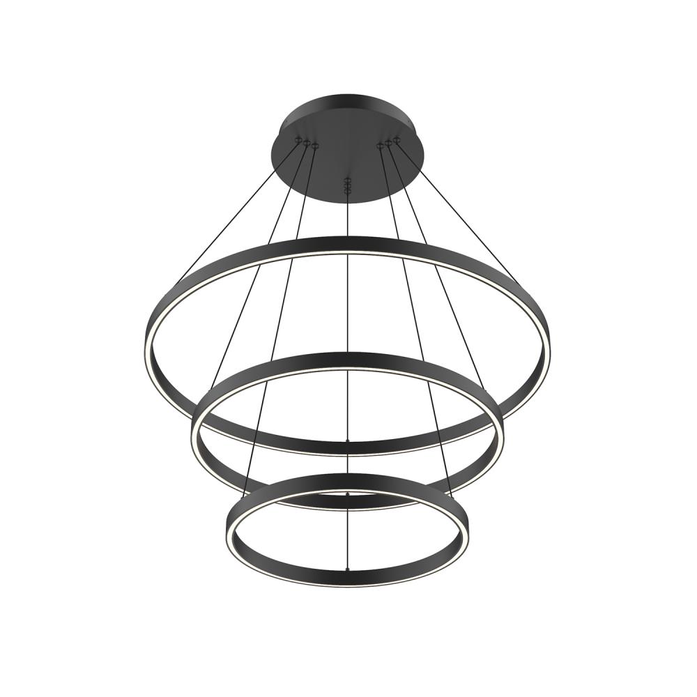 Cerchio 32-in Black LED Chandeliers