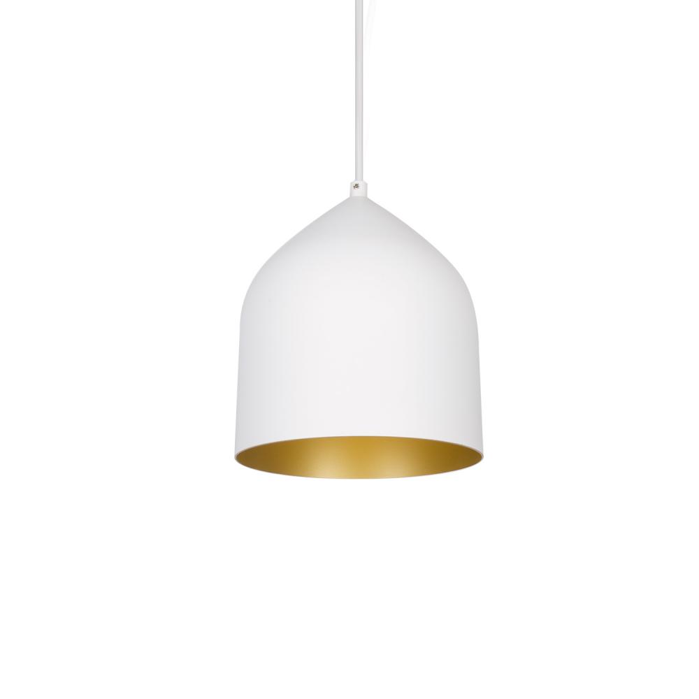 Helena 8-in White/Gold 1 Light Pendant