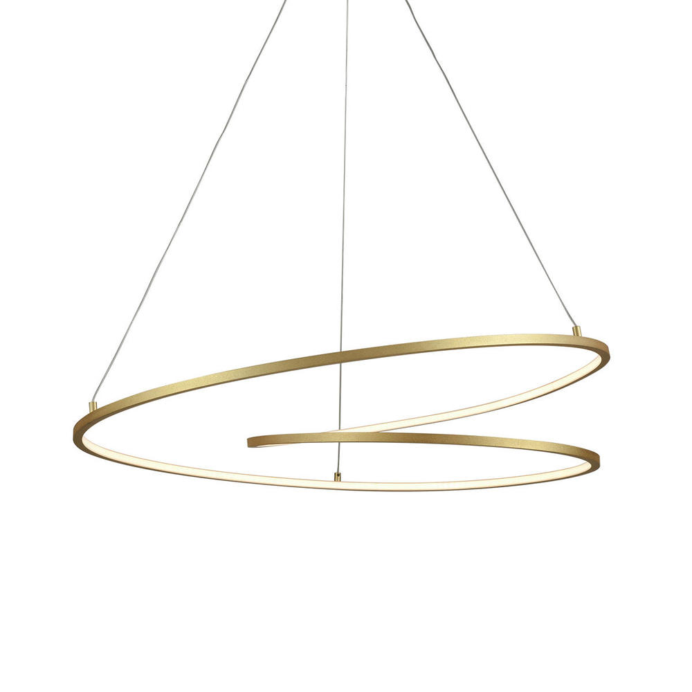 Twist 32-in Antique Brass LED Pendant