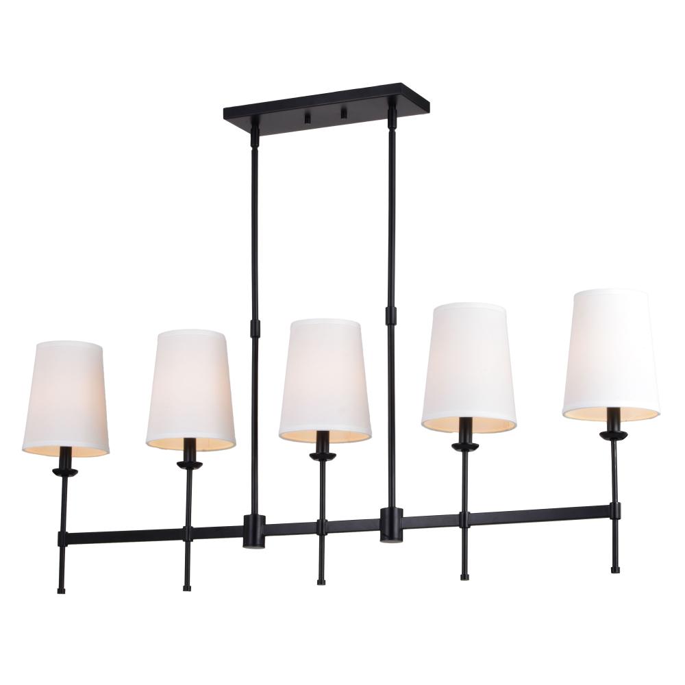 Camden 45.5-in 5 Light Linear Chandelier Matte Black