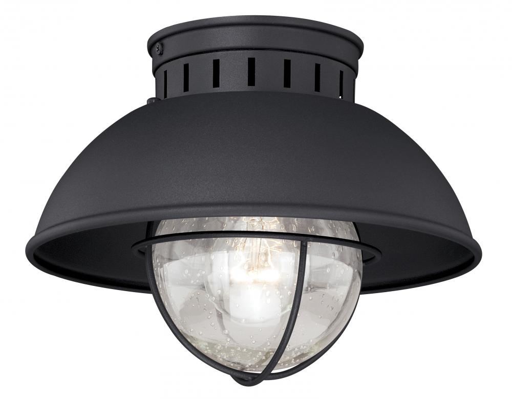 Harwich 10-in Outdoor Flush Mount Ceiling Light Textured Black