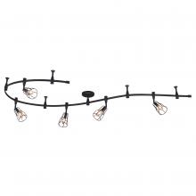 Vaxcel International C0317 - Milford 9-ft. 5 Light Flexible Track Light Black