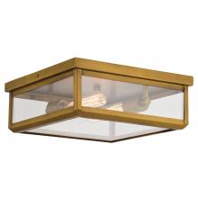 Vaxcel International T0709 - Kinzie 12-in. 2 Light Flush Mount Vintage Brass