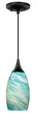 Vaxcel International P0171 - Milano 4.75-in Mini Pendant Celeste Wave Glass Oil Rubbed Bronze